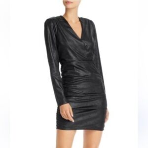 Likely Gwendolyn Ruched Mini Dress with Long Sleeves‎ in Black - 8